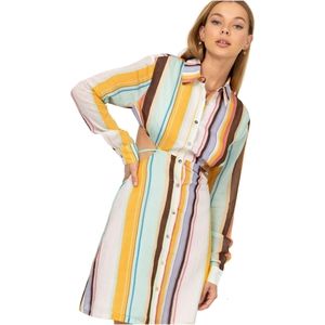 DRESS TO IMPRESS STRIPED BUTTON-UP DRESS